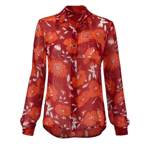 CAbi Hothouse Blouse (Style #3766) - Scarlet Flower - Medium - Picture 9 of 15